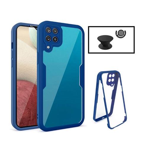 Kit Coque Anti-Crash 360 Protection + 1 Gripholder + 1 Support Gripholder Noir Pour Samsung Galaxy A13 5g - Bleu Foncé