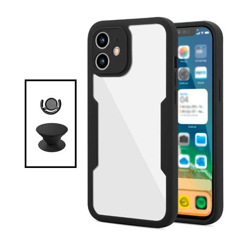 Kit Coque Anti-Crash 360 Protection + 1 Gripholder + 1 Support Gripholder Noir Pour Apple Iphone 11 - Noir