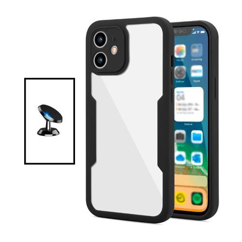 Kit Coque Anti-Crash 360 Protection + Support Magnétique De Voiture Pour Apple Iphone 11 - Noir