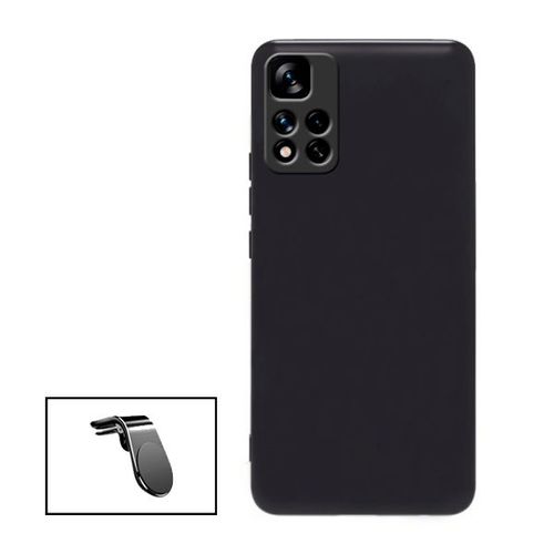 Kit Support Magnétique L Safe Driving Voiture + Coque Silicone Liquide Pour Xiaomi Redmi 10 Prime 2022 - Noir