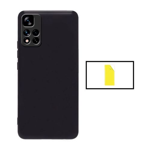 Kit Film Hydrogel Full Cover Avant + Coque Silicone Liquide Pour Xiaomi Redmi 10 Prime 2022 - Noir