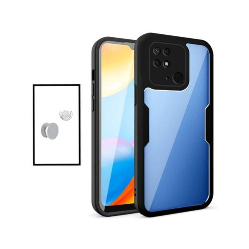 Kit Coque Anti-Crash 360 Protection + 1 Gripholder + 1 Support Gripholder Blanc Pour Xiaomi Redmi 9c - Noir