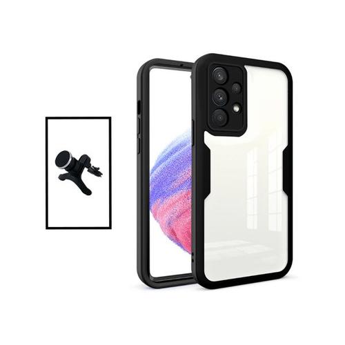 Kit Coque Anti-Crash 360 Protection + Support Magnétique De Voiture Renforcé Pour Samsung Galaxy A32 5g - Noir