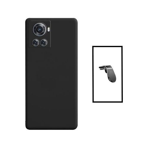 Kit Support Magnétique L Safe Driving Voiture + Coque Silicone Liquide Pour Oneplus Ace - Noir