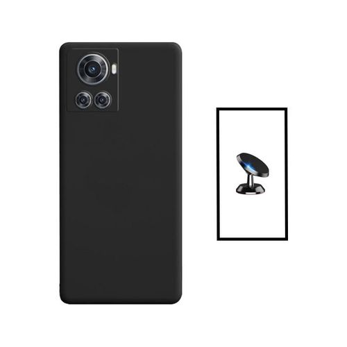 Kit Support Magnétique De Voiture + Coque Silicone Liquide Pour Oneplus Ace - Noir