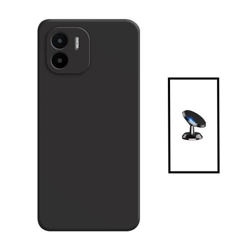 Kit Support Magnétique De Voiture + Coque Silicone Liquide Pour Xiaomi Redmi A1 - Noir