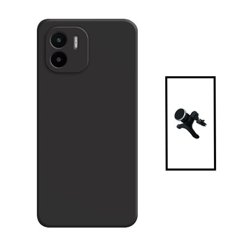 Kit Support Magnétique Renforcé De Voiture + Coque Silicone Liquide Pour Xiaomi Redmi A1 - Noir