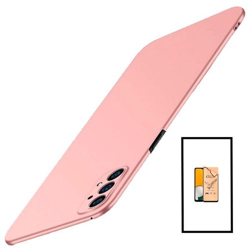 Kit Verre Trempé Ceramicglass Full Cover + Coque Slimshield Pour Samsung Galaxy A23 5g - Rose
