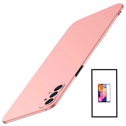 Kit Film Verre Trempé 5d Full Cover + Coque Slimshield Pour Samsung Galaxy A23 5g - Rose