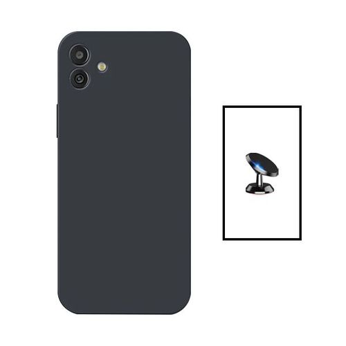 Kit Support Magnétique De Voiture + Coque Silicone Liquide Pour Samsung Galaxy A04 - Noir
