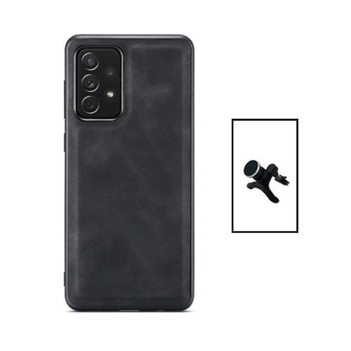 Kit Coque Magneticleather + Support Magnétique Renforcé De Voiture Pour Samsung Galaxy A13 - Noir