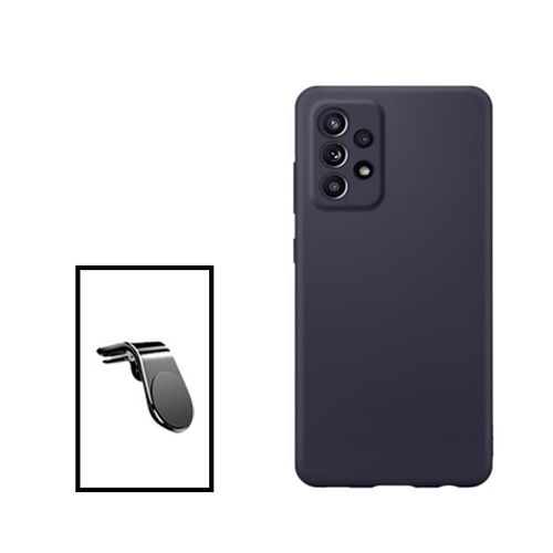 Kit Support Magnétique L Safe Driving Voiture + Coque Silicone Liquide Pour Samsung Galaxy A23 5g - Noir