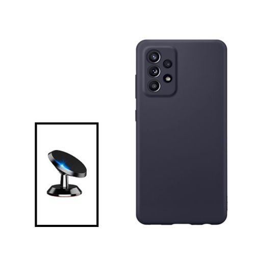 Kit Support Magnétique De Voiture + Coque Silicone Liquide Pour Samsung Galaxy A23 5g - Noir