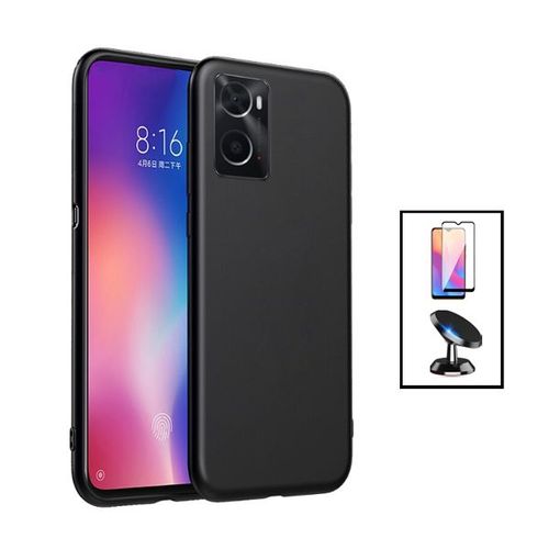 Kit Film Verre Trempé 5d Full Cover + Coque Silicone Liquide + Support Magnétique De Voiture Pour Oneplus Nord N300 - Noir