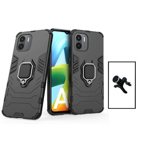 Kit Support Magnétique De Voiture Renforcé + Coque 3x1 Military Defender Pour Xiaomi Redmi A1 - Noir