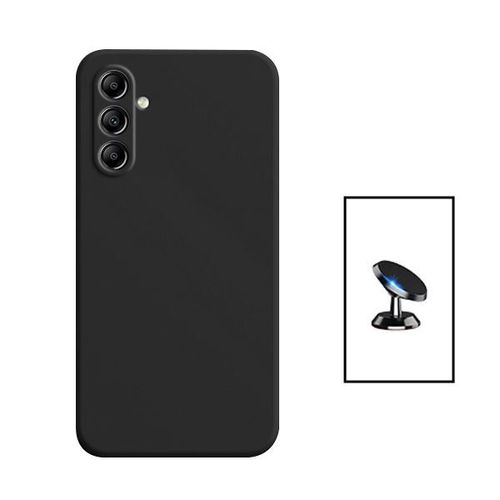 Kit Support Magnétique De Voiture + Coque Silicone Liquide Pour Samsung Galaxy A34 5g - Noir