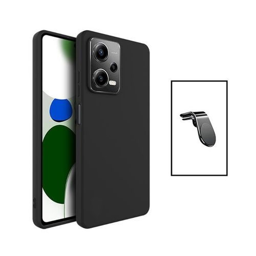 Kit Support Magnétique L Safe Driving Voiture + Coque Silicone Liquide Pour Xiaomi Poco X5 - Noir