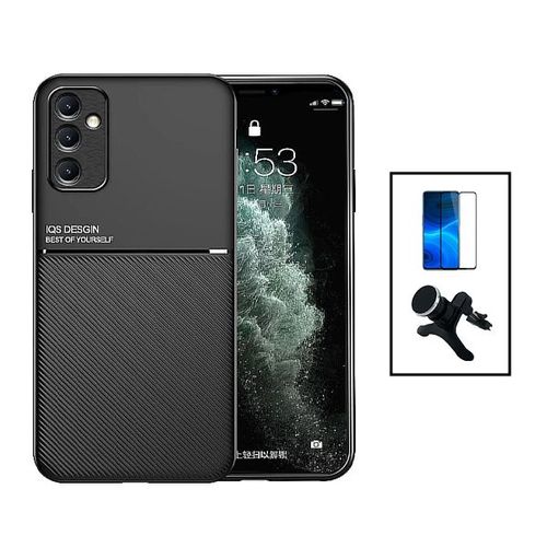 Kit Coque Magnetic Lux + 5d Full Cover + Support Magnétique De Voiture Renforcé Pour Samsung Galaxy A14 - Noir