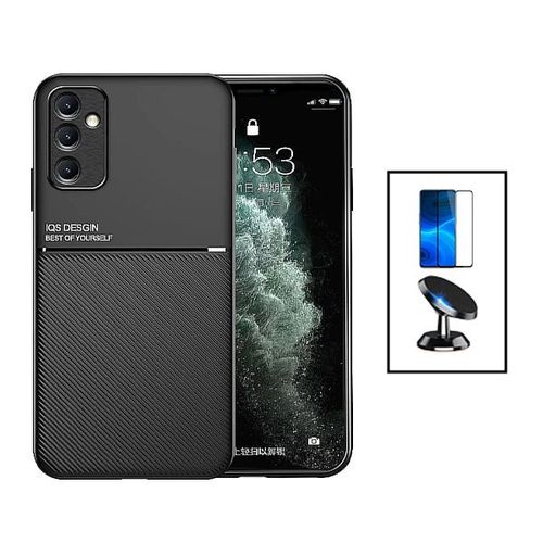 Kit Coque Magnetic Lux + 5d Full Cover + Support Magnétique De Voiture Pour Samsung Galaxy A14 - Noir