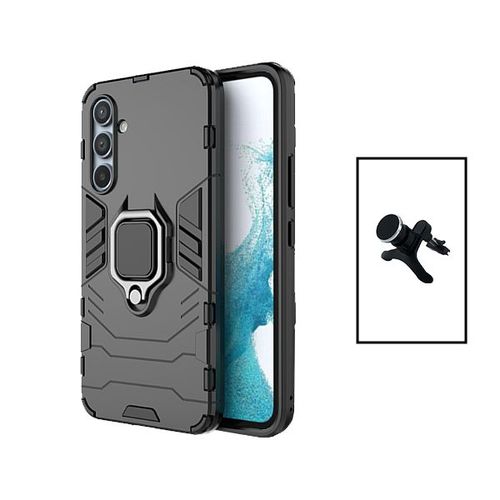 Kit Support Magnétique De Voiture Renforcé + Coque 3x1 Military Defender Pour Samsung Galaxy A14 - Noir