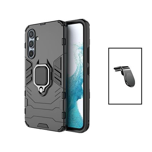 Kit Support Magnétique L Safe Driving Voiture + Coque 3x1 Military Defender Pour Samsung Galaxy A14 - Noir