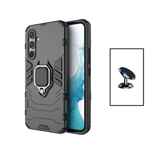 Kit Support Magnétique De Voiture + Coque 3x1 Military Defender Pour Samsung Galaxy A14 - Noir