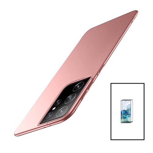 Kit Film Verre Trempé Curved + Coque Slimshield Pour Samsung Galaxy S23 Ultra - Rose