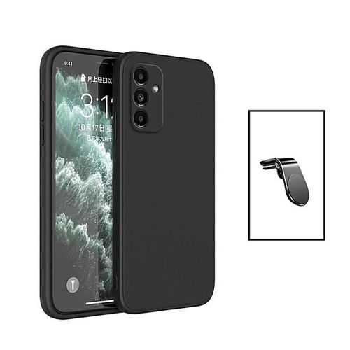 Kit Support Magnétique L Safe Driving Voiture + Coque Silicone Liquide Pour Samsung Galaxy A24 4g - Noir