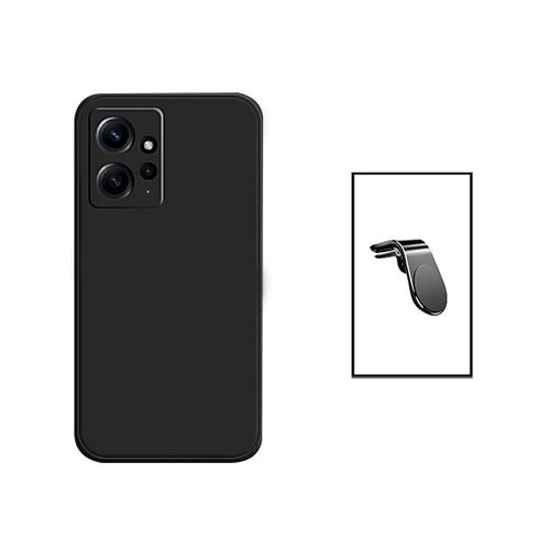 Kit Support Magnétique L Safe Driving Voiture + Coque Silicone Liquide Pour Xiaomi Redmi Note 12 4g - Noir