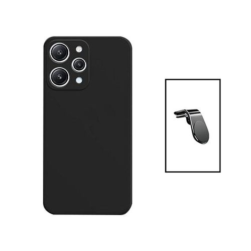 Kit Support Magnétique L Safe Driving Voiture + Coque Silicone Liquide Pour Xiaomi Redmi 12 - Noir