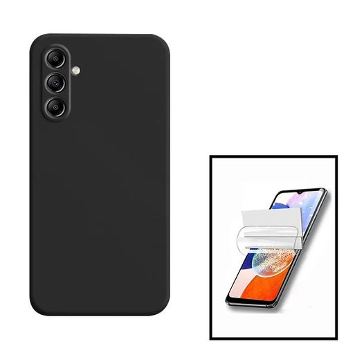 Kit Film Hydrogel Full Cover Avant + Coque Silicone Liquide Pour Samsung Galaxy A34 5g - Noir