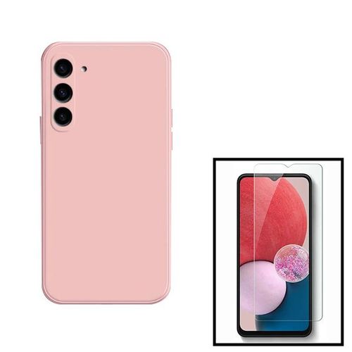 Kit Verre Trempé Clearglass + Coque Silicone Liquide Pour Samsung Galaxy A34 5g - Rose
