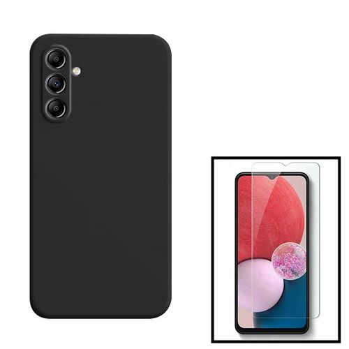 Kit Verre Trempé Clearglass + Coque Silicone Liquide Pour Samsung Galaxy A34 5g - Noir
