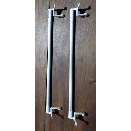 Deux Tringles À Rideaux Extensibles À Fixation Par Pression Presto Basic - Métal Blanc - De 30-45cm - Tube En Acier Profilé - Embout En Alliage -Pose Sans Vis Et Sans Perçage - Repositionnable