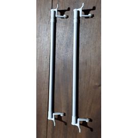 Deux Tringles À Rideaux Extensibles À Fixation Par Pression Presto Basic - Métal Blanc - De 30-45cm - Tube En Acier Profilé - Embout En Alliage -Pose Sans Vis Et Sans Perçage - Repositionnable
