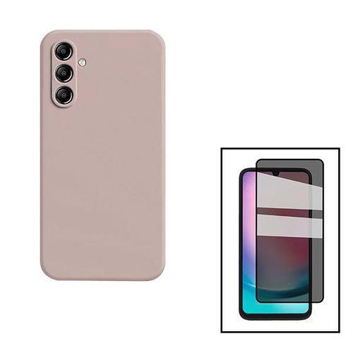 Kit Film Verre Trempé 5d Anti-Spy + Coque Silicone Liquide Pour Samsung Galaxy A24 4g - Rose