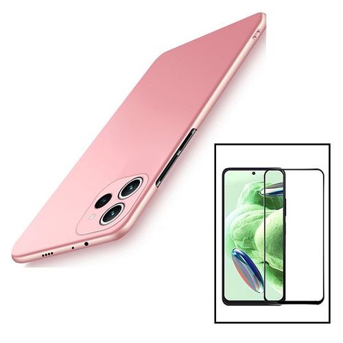Kit Film Verre Trempé 5d Full Cover + Coque Slimshield Pour Xiaomi Poco X5 Pro - Rose