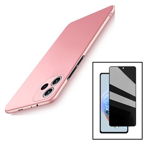 Kit Verre Trempé 5d Anti-Spy + Coque Slimshield Pour Xiaomi Redmi 12 - Rose