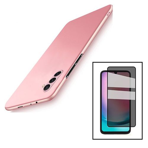 Kit Verre Trempé 5d Anti-Spy + Coque Slimshield Pour Samsung Galaxy A24 4g - Rose