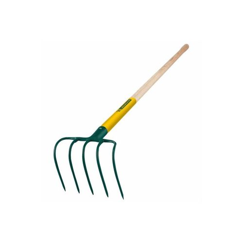 Croc à fumier douille - 5 dents manche bois certifié PEFC
