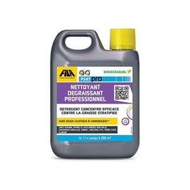 Nettoyant doux efficace professionnelle nettoyeur et dégraisseur pour sols très sales en grès cérame, pierre naturelle et ciment. Bidon de 1L