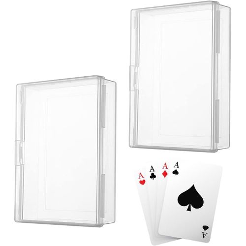 Eryi-2 Pièces Boîte À Cartes À Jouer,Boite Plastique Transparente,Petite Boîte De Rangement Adaptée Aux Cartes Bancaires,Cartes De Visite,Cartes De Jeu(9.5×7×2.4cm)