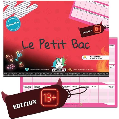 Eryi-Jeu Du Petit Bac - Edition + De 18 Ans - Bloc Prêt À Jouer De 50 Pages - Jeu Du Baccalauréat