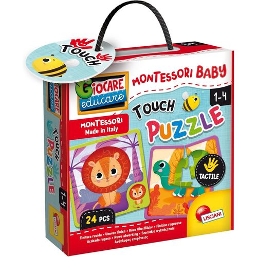 ERYI-Lisciani - Montessori Baby - Puzzle Tactile Éducatif Pour Enfants De 1 À 4 Ans - 6 Puzzles De 4 Pièces - Développement Sensoriel Et Motricité Fine - Apprentissage Méthode Montessori