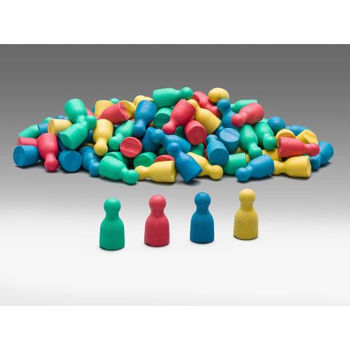 Eryi-® Aktiv Lernen - Lot De 100 Pions/Cônes D'halma En 4 Couleurs (25 Pièces En Rouge, Vert, Bleu, Jaune) 24 X 12 Mm - Re-Wood®