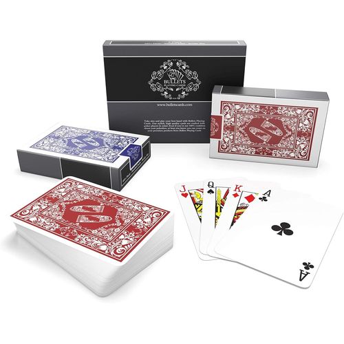 ERYI-, Cartes Poker Plastique, Jouer, Pack De 2 Jeux De 52 Cartes À Jouer, Tour De Magie, Poker Français, Index Standard, Qualité Supérieure, Waterproof