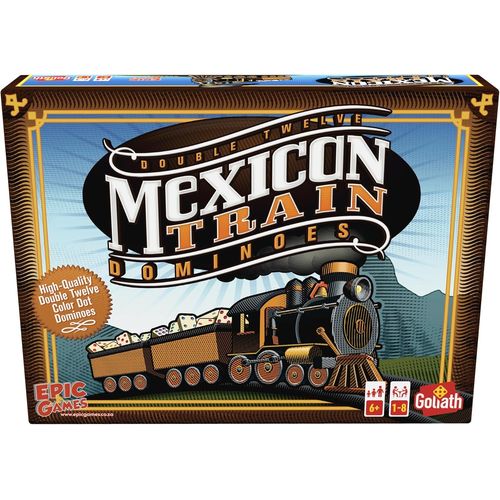 Eryi-Mexican Train Dominoes - Jeu De Dominos Pour Enfants Dès 6 Ans - Jeu De Société Stratégique Avec Dominos Colorés - Tous À Bord Du Train Mexicain - Pour Jouer En Famille Et Entre Amis - 1 À 8 Jou