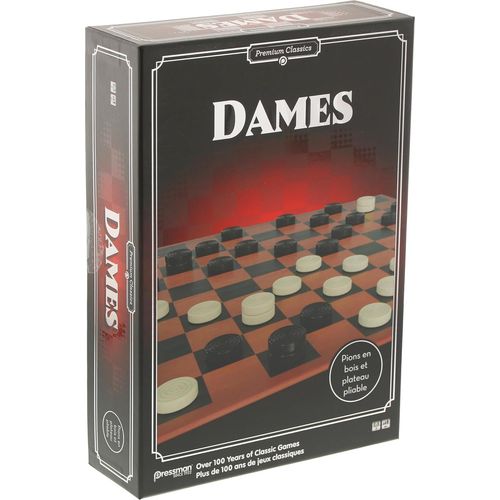 Eryi-- Dames - Jeu De Dames Premium Pour Enfants Dès 6 Ans - Plateau De Jeu Pliable En Carton - Prenez Les Pions En Bois De L'adversaire - Stratégie Et Réflexion - 2 Joueurs - Version Française