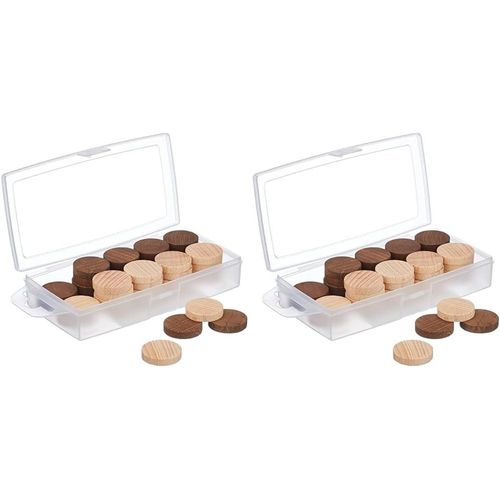 Eryi-- 8985- Jeux De Société-Boite 40 Pions Dames En Bois (Lot De 2)