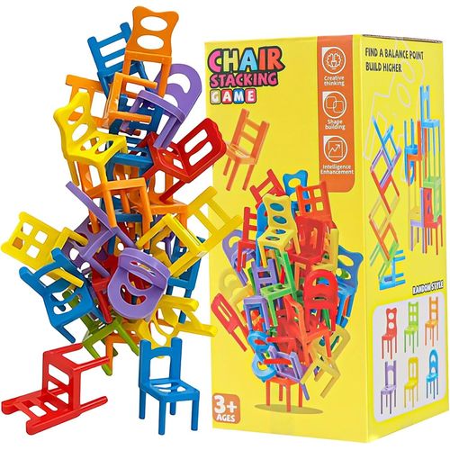 Eryi-42 Pcs Jeux D'empilage De Chaises Mini, Empilage De Chaises Jeu, Jeu D'équilibre De Table Multijoueurs, Ne Tombent Pas Facilement, Convient Aux Jeux De Puzzle Pour Les Fêtes De Famille